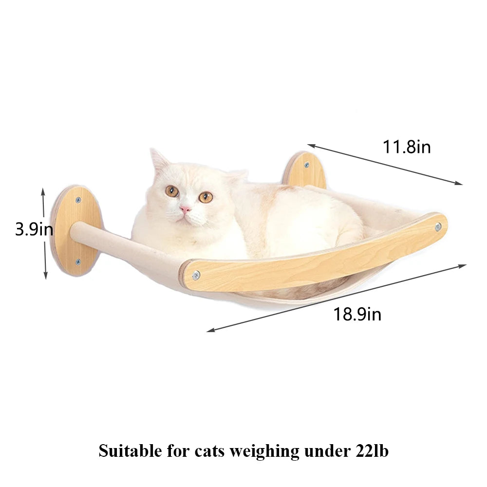 Wall Mounted Cat Climbing Shelves; Wooden Floating Perch Set for Indoor Cats