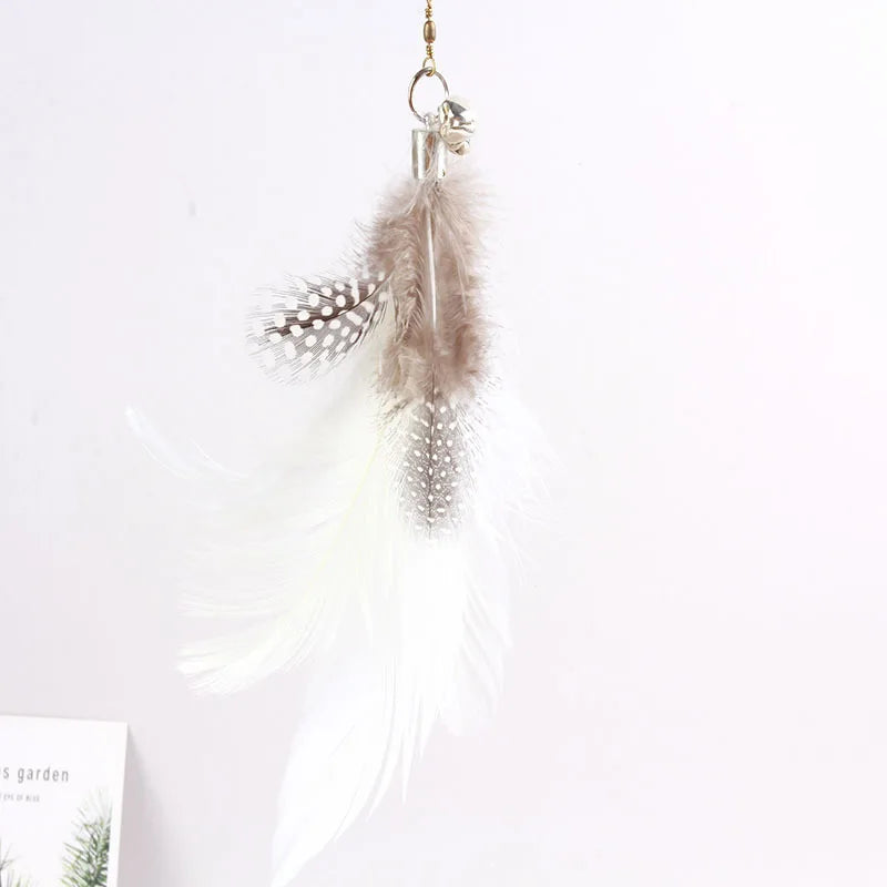 Interactive Feather Bell Cat Toy; Fluttering Exercise Teaser Toy for Indoor Kittens