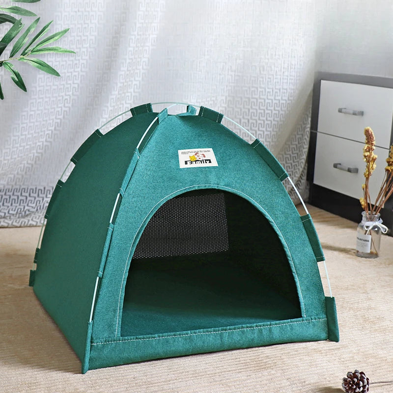 Foldable Pet Tent Bed; Portable Indoor Teepee House for Cats & Small Dogs