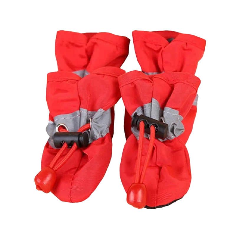 Waterproof Dog Booties Set; Non-Slip Rain & Snow Protective Pet Shoes (4 Pack)