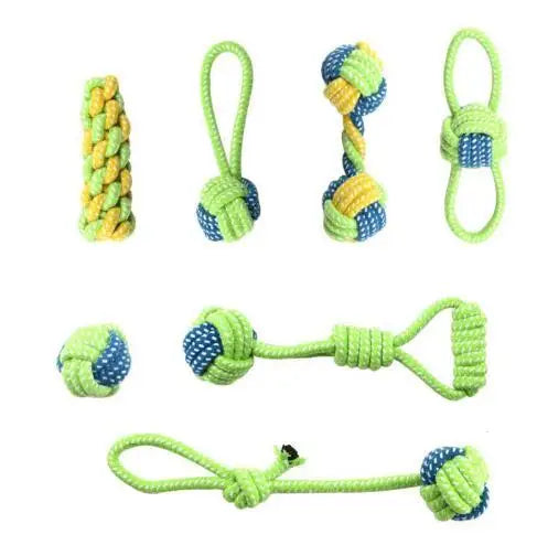 Heavy Duty Rope Toy Set for Dogs; Cotton Chew Toys for Teething & Aggressive Chewers