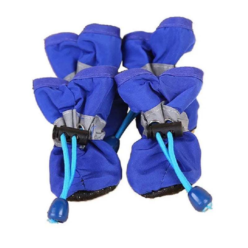 Waterproof Dog Booties Set; Non-Slip Rain & Snow Protective Pet Shoes (4 Pack)