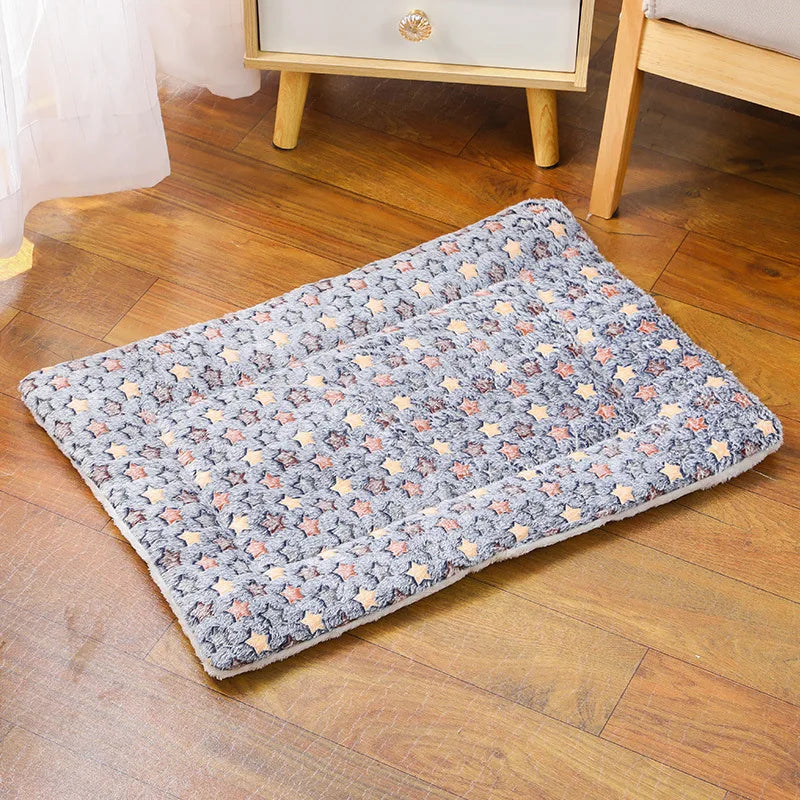 Ultra-Soft Plush Pet Mat; Fleece Kennel Liner & Crate Bed Cushion