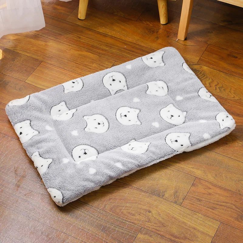 Ultra-Soft Plush Pet Mat; Fleece Kennel Liner & Crate Bed Cushion