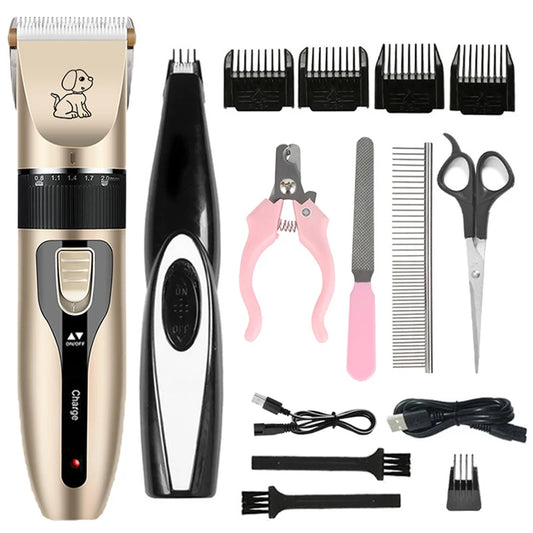 Quiet Trim Low Noise Pet Grooming Clipper; Professional Dog & Cat Hair Trimmer