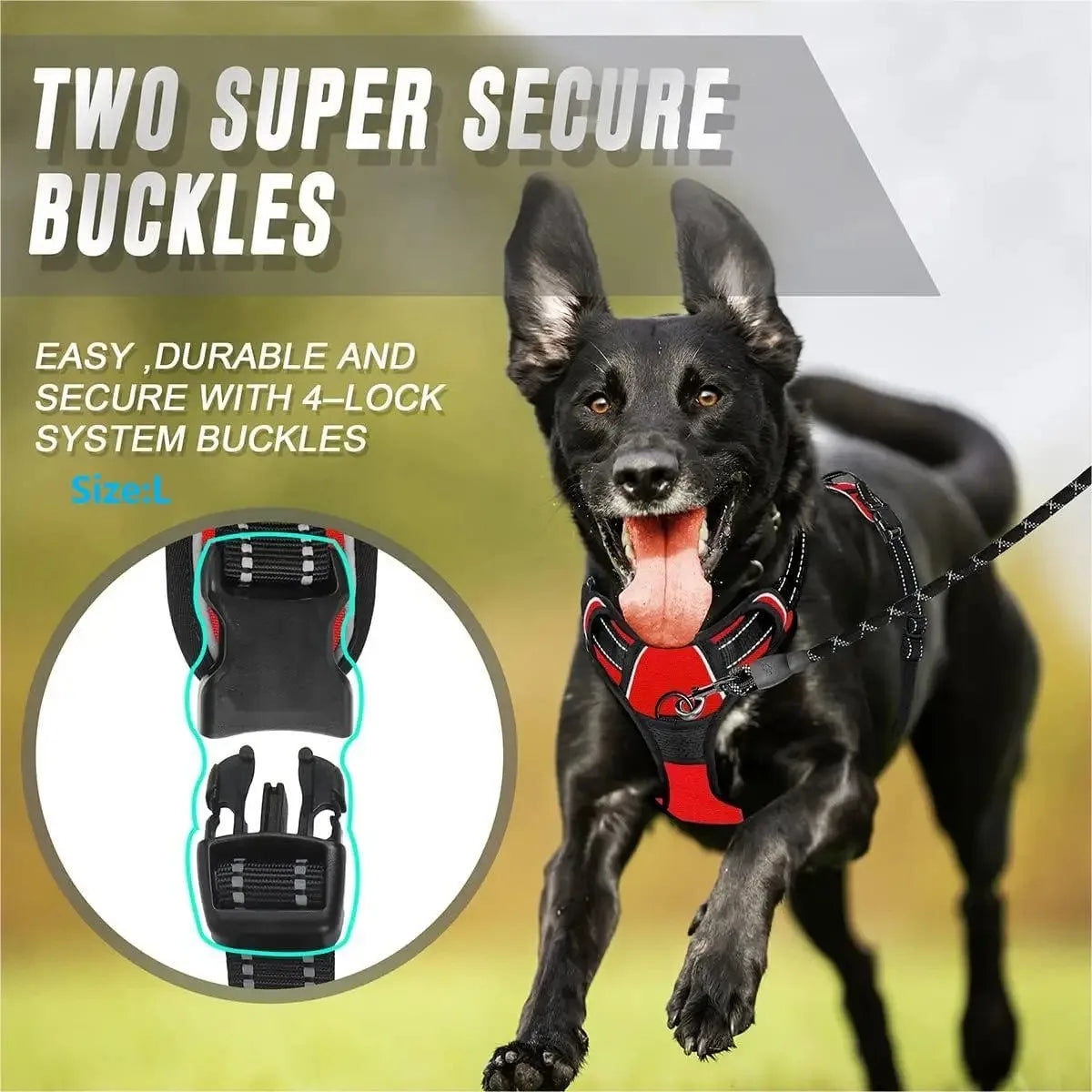 No-Pull Adjustable Dog Harness Set; Breathable Mesh Vest with Matching Leash