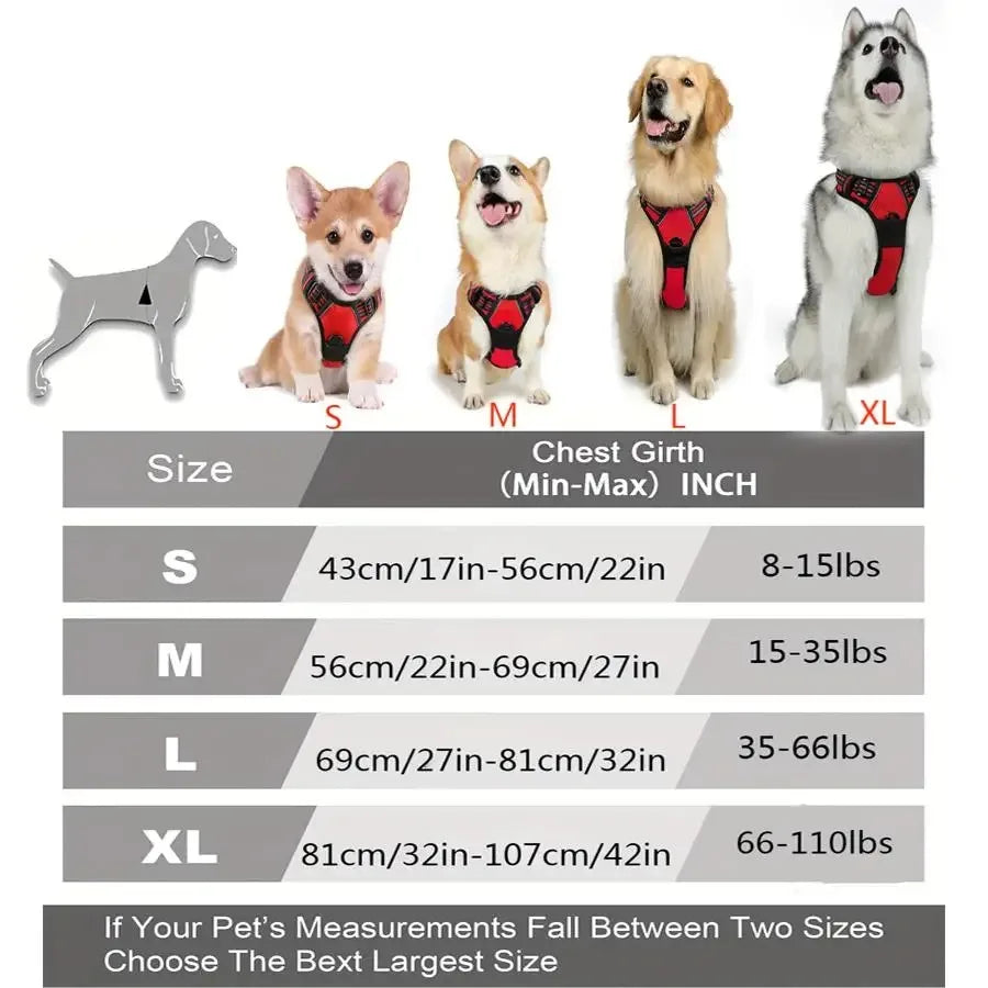 No-Pull Adjustable Dog Harness Set; Breathable Mesh Vest with Matching Leash