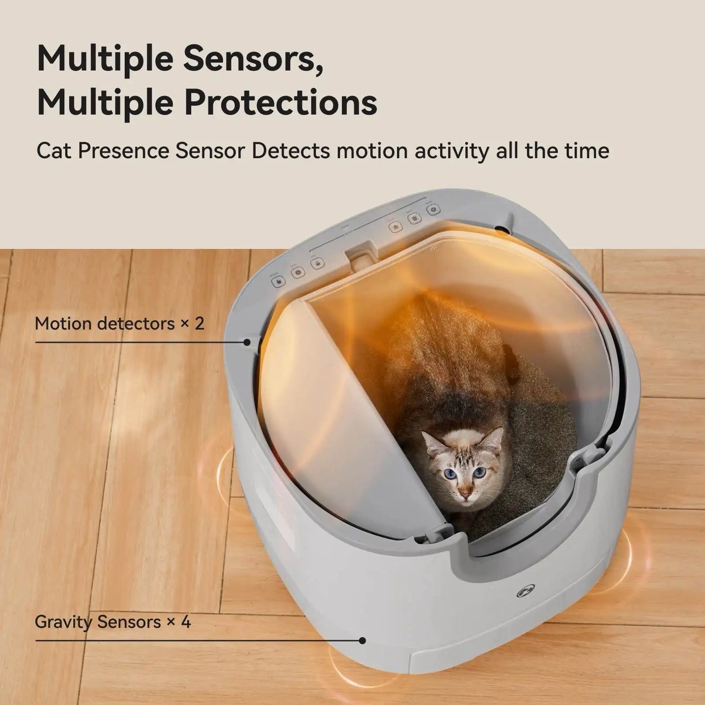 Smart Automatic Self-Cleaning Litter Box; App-Controlled Odor Control Cat Toilet