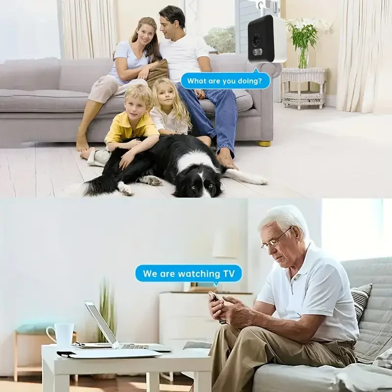 WiFi Smart Pet Camera; 1080p Night Vision Dog Monitor with Two-Way Audio
