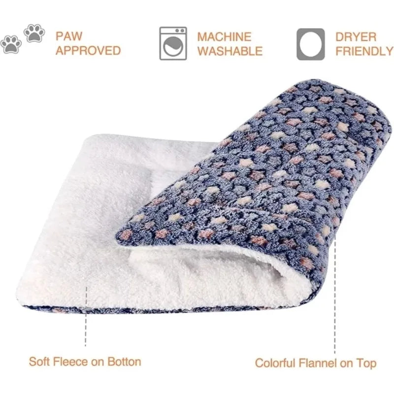 Ultra-Soft Plush Pet Mat; Fleece Kennel Liner & Crate Bed Cushion