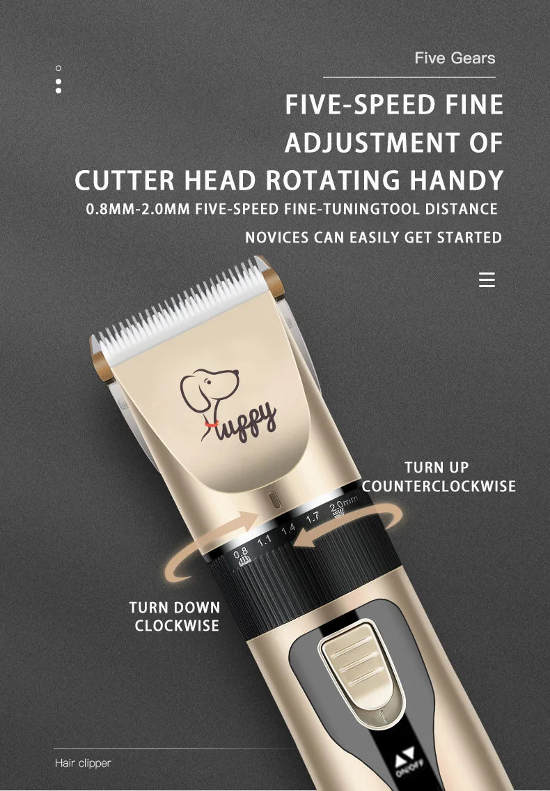 Quiet Trim Low Noise Pet Grooming Clipper; Professional Dog & Cat Hair Trimmer