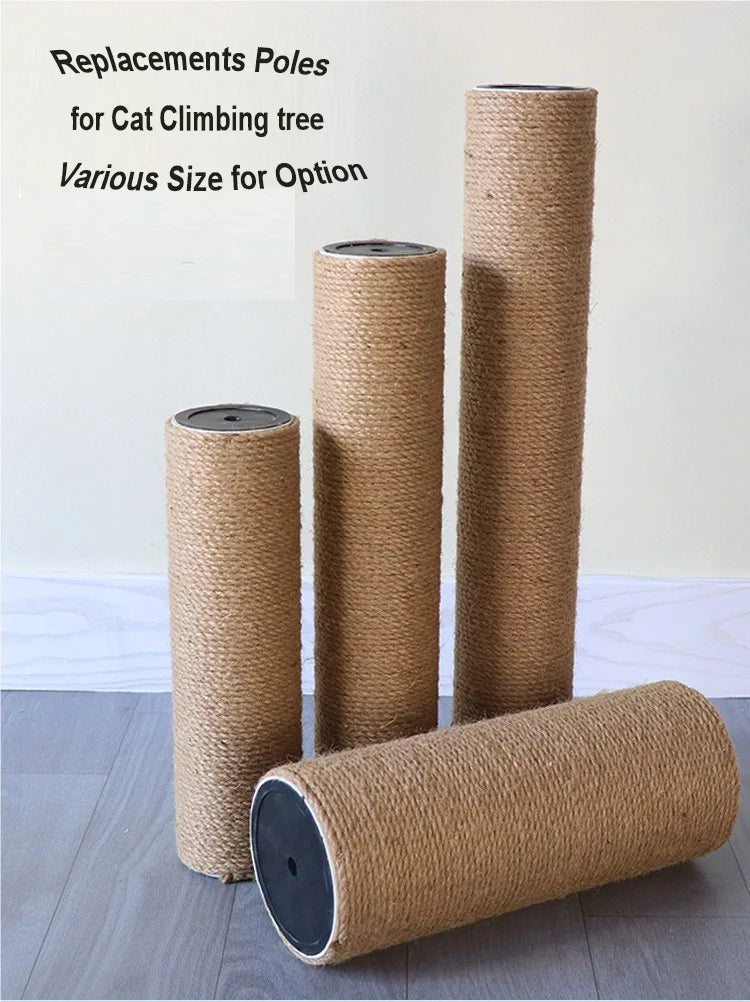 Sisal Rope Cat Tree Replacement Poles; Universal Scratching Post Repair Parts