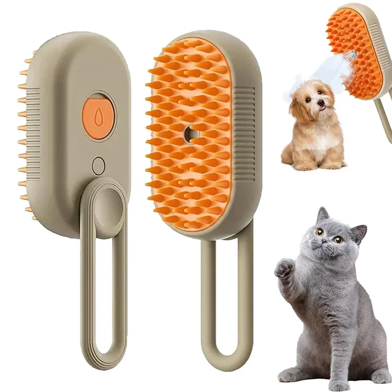 Pet Grooming Mist Comb; 3-in-1 Electric Shedding Slicker Brush for Cats & Dogs