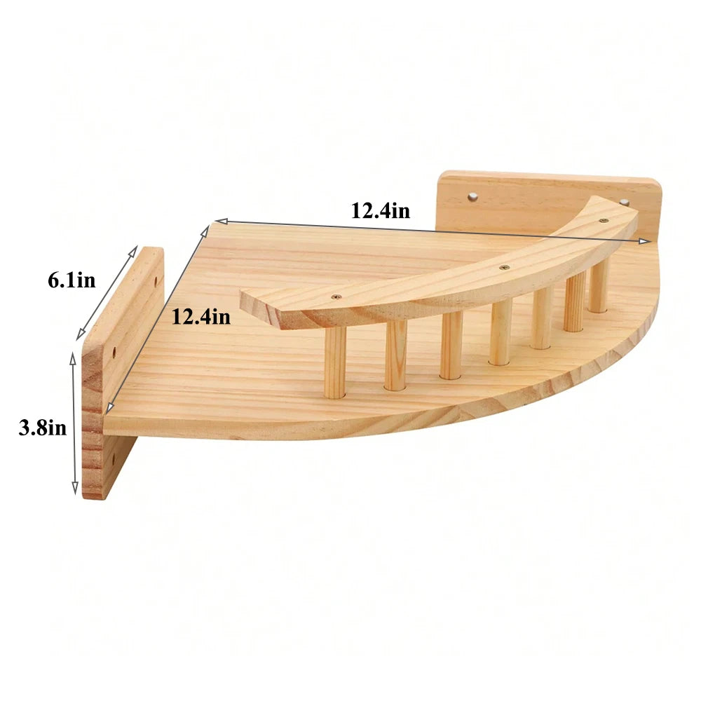 Wall Mounted Cat Climbing Shelves; Wooden Floating Perch Set for Indoor Cats