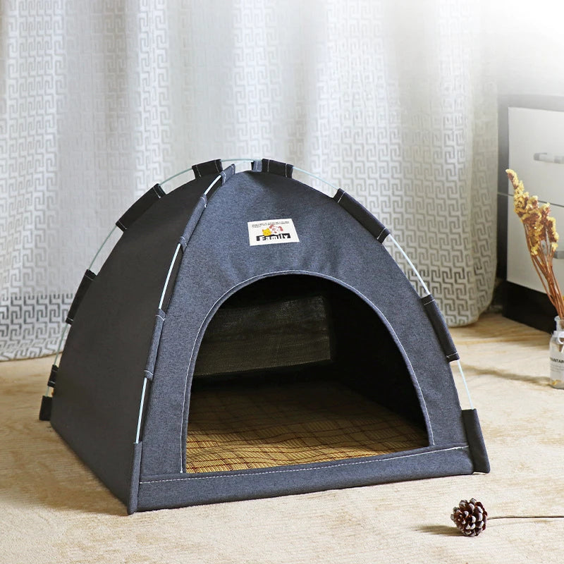 Foldable Pet Tent Bed; Portable Indoor Teepee House for Cats & Small Dogs