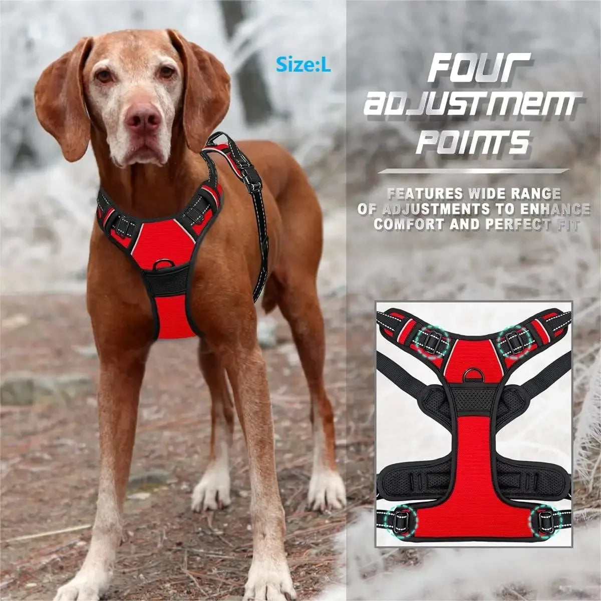 No-Pull Adjustable Dog Harness Set; Breathable Mesh Vest with Matching Leash