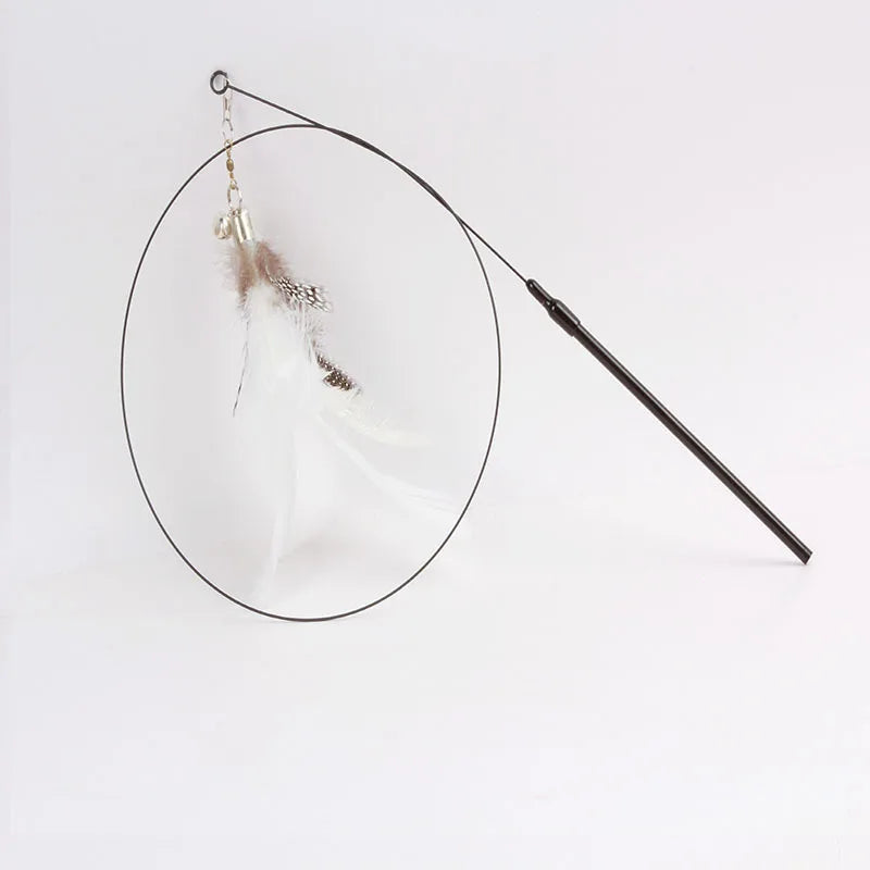 Interactive Feather Bell Cat Toy; Fluttering Exercise Teaser Toy for Indoor Kittens