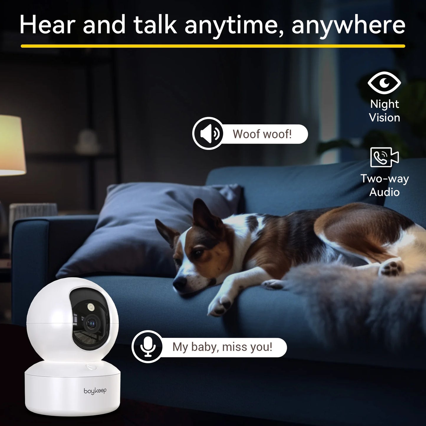 SmartView 2K Pet Camera; Ultra-HD Motion Tracking Indoor Dog & Cat Monitor
