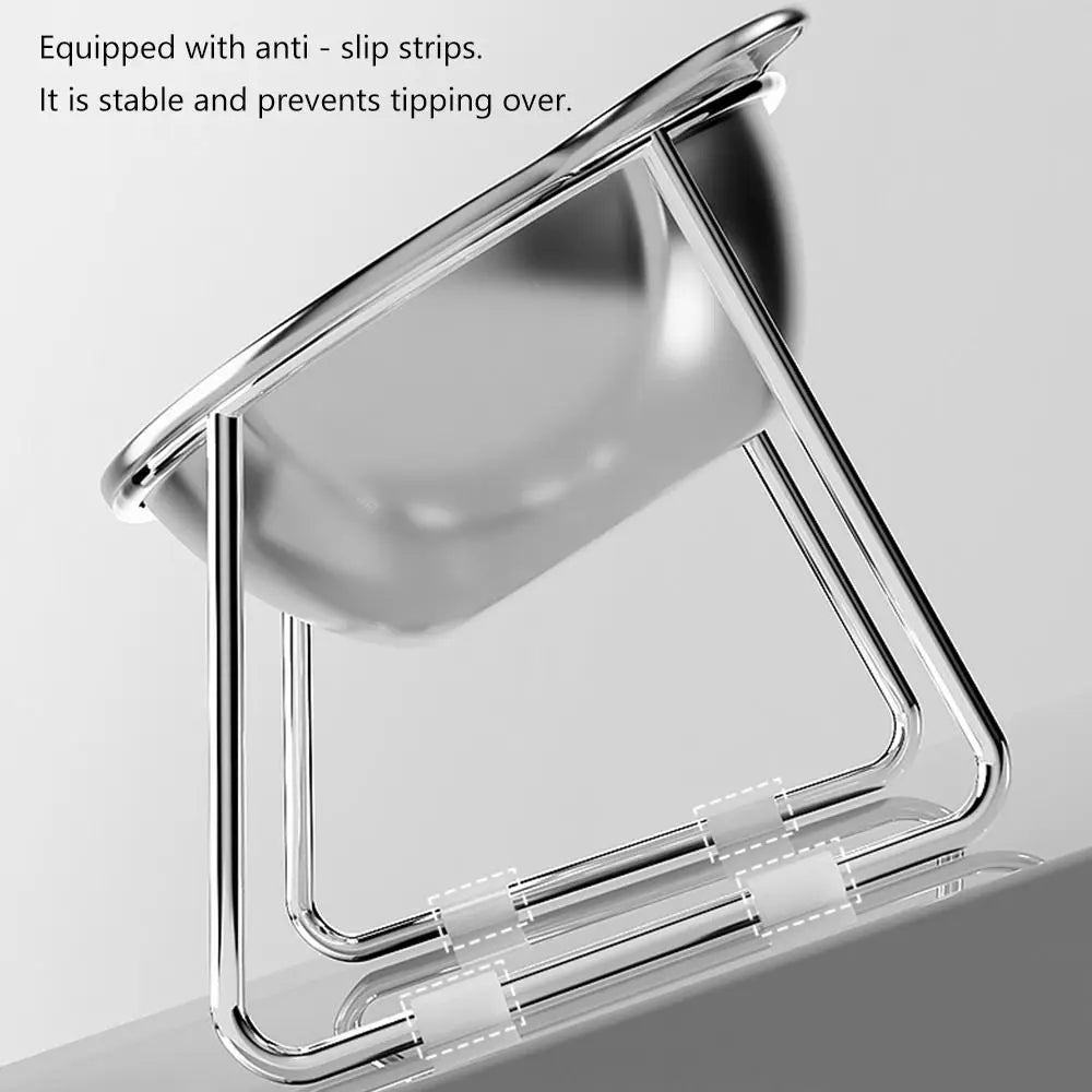 Elevated Stainless-Steel Pet Bowl; Ergonomic Raised Food & Water Dish for Cats & Dogs