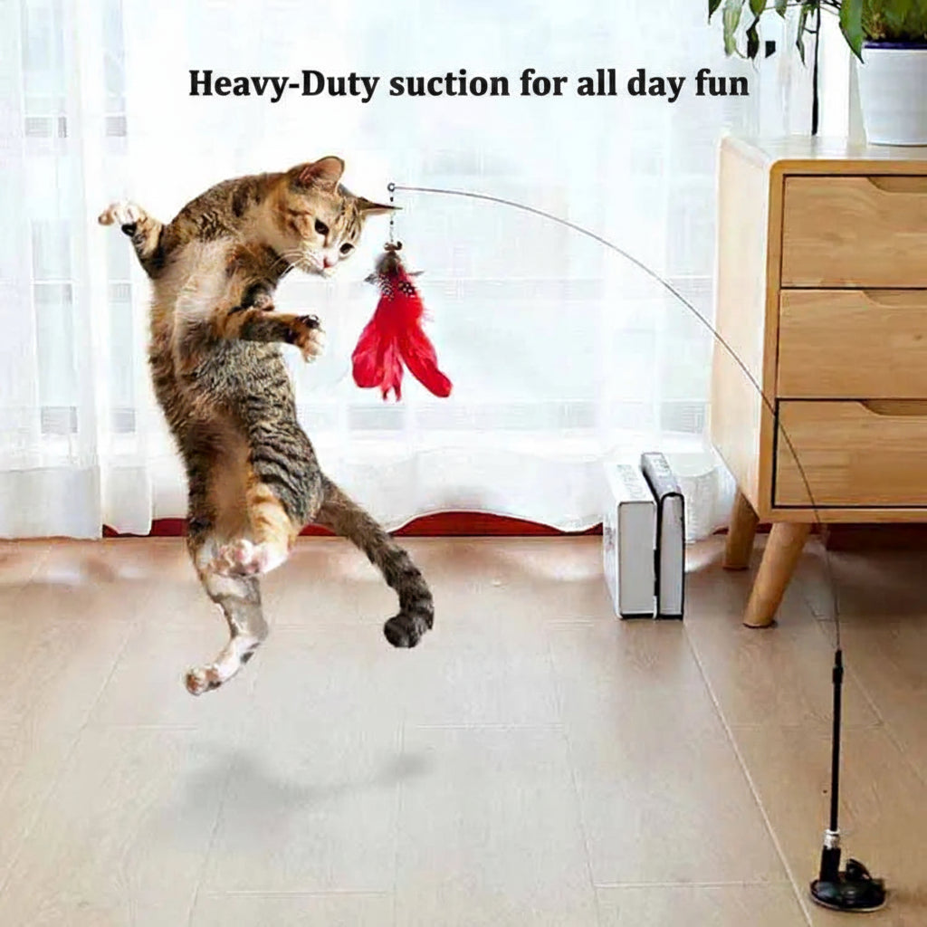 Interactive Feather Bell Cat Toy; Fluttering Exercise Teaser Toy for Indoor Kittens