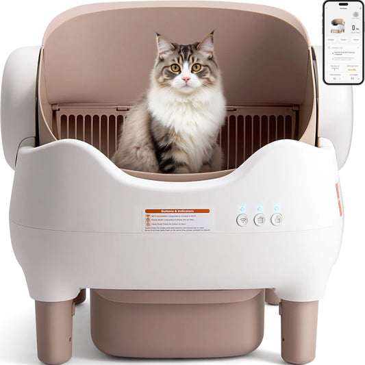 Automatic Self-Cleaning Cat Litter Box; Hands-Free Multi-Cat Electric Litter Box