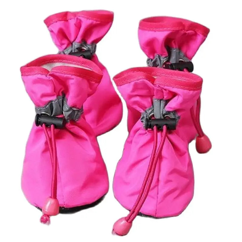 Waterproof Dog Booties Set; Non-Slip Rain & Snow Protective Pet Shoes (4 Pack)