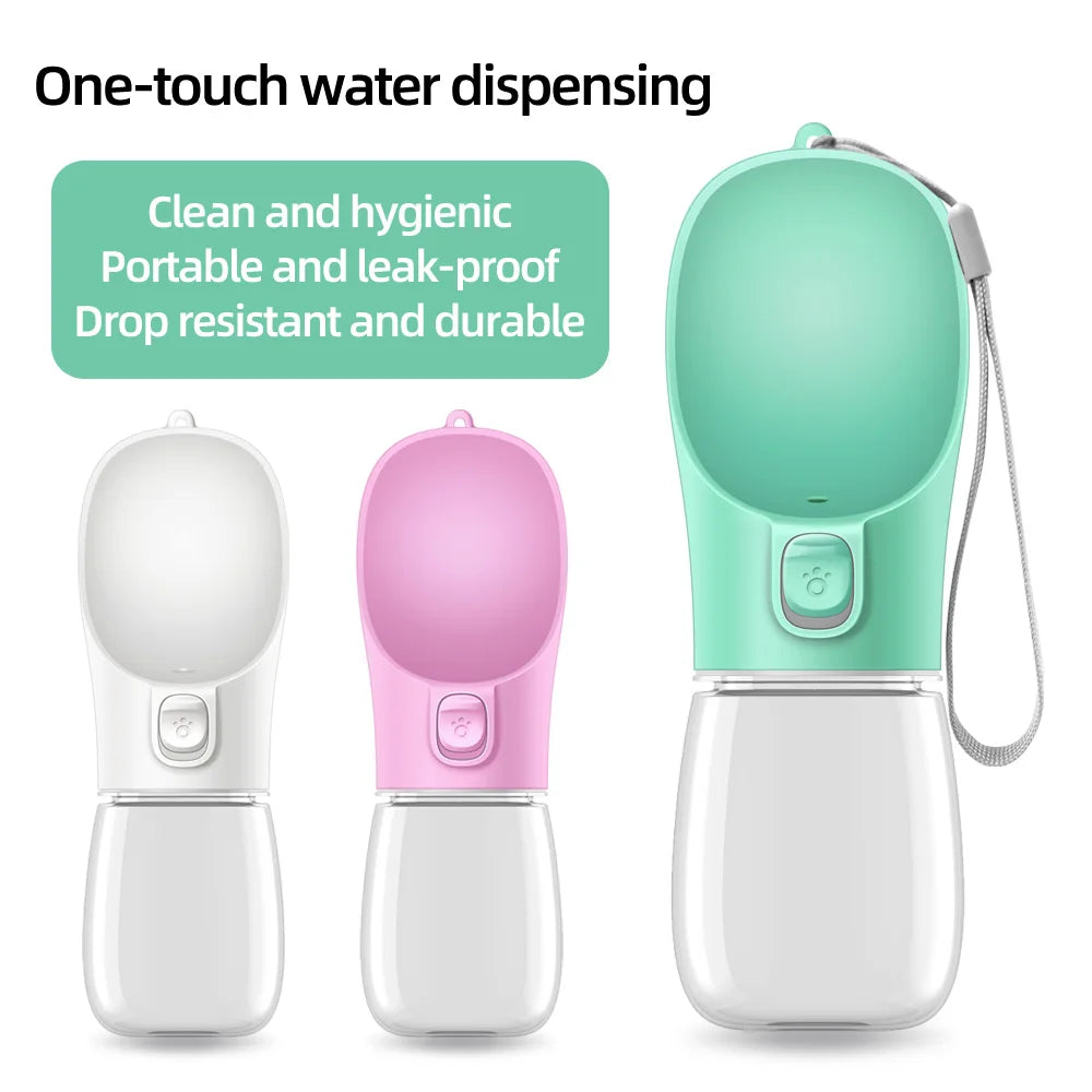 Leak-Proof Portable Pet Water Bottle; Travel Dispenser Cup for Dog Walking