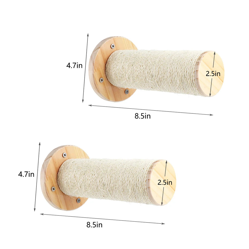 Wall Mounted Cat Climbing Shelves; Wooden Floating Perch Set for Indoor Cats